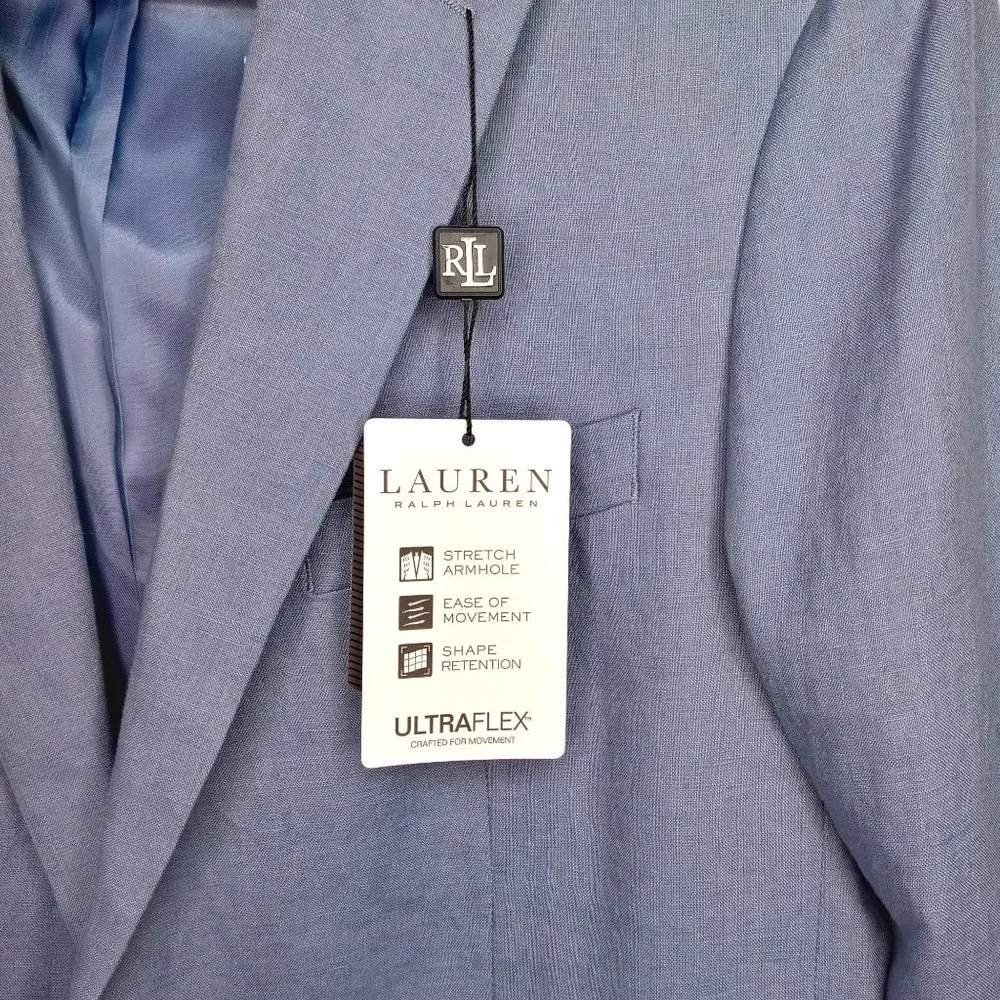Lauren Ralph Lauren Men's Linen Sport Coat, Jacket, Blazer Lite Blue Size 40R - Picture 11 of 17